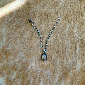Custom 18 inch beaded necklace with vintage drop crystal. Beautiful piece!